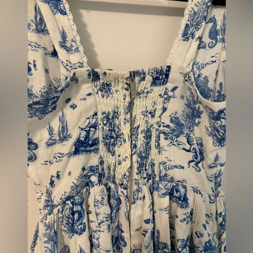 7 For All Mankind Marine Life Toile Dress NEVER WORN - Picture 13 of 14